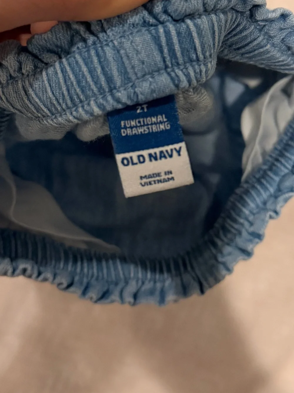 Old Navy Light Blue Elastic-Waist Denim-Look Girls' Shorts